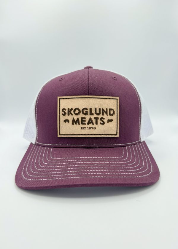 Skoglund Meats Hat (Burgundy/White) - Image 2